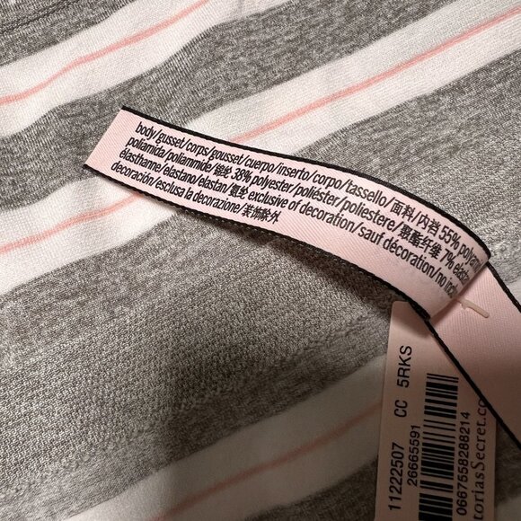 Victoria Secret XL Bikini Panties Seamless Gray White Striped Lot of 3 - Picture 5 of 5